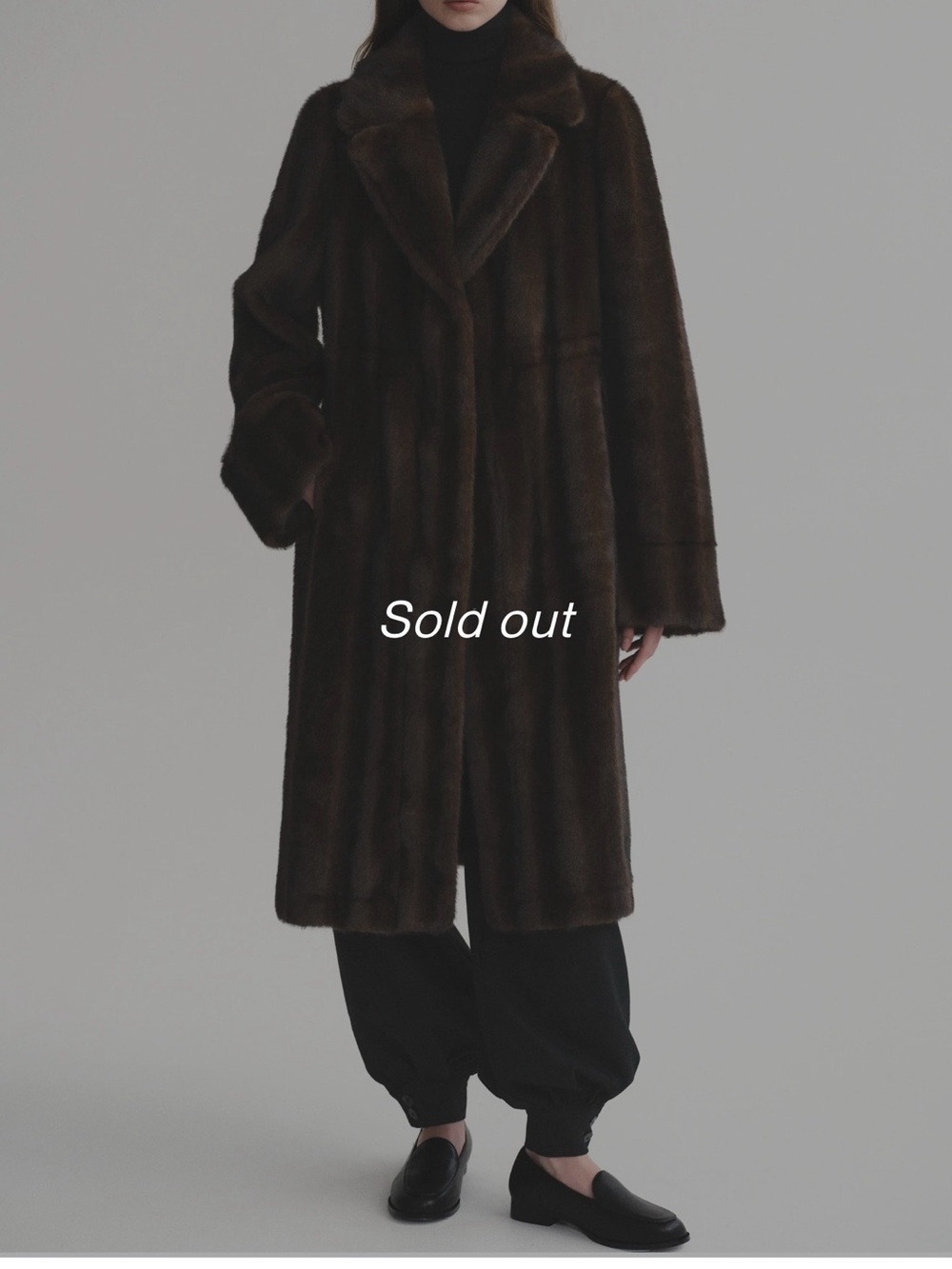 MEO NOTCHED LAPEL FAUX-FUR COAT, CHOCOLATE Source Unknown